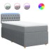 Cama box spring con colchón tela gris claro 90x200