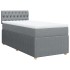 Cama box spring con colchón tela gris claro 90x200