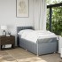 Cama box spring con colchón tela gris claro 90x200