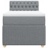 Cama box spring con colchón tela gris claro 90x200