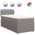 Cama box spring con colchón tela gris taupe 90x200