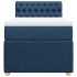 Cama box spring con colchón tela azul 90x200