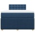 Cama box spring con colchón tela azul 120x190