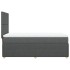 Cama box spring con colchón tela gris oscuro 80x200