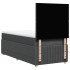 Cama box spring con colchón tela gris oscuro 80x200