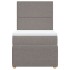 Cama box spring con colchón tela gris taupe 80x200