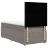 Cama box spring con colchón tela gris taupe 80x200