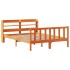 Estructura cama con cabecero madera pino marrón cera 120x200