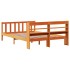 Estructura cama con cabecero madera pino marrón cera 120x200