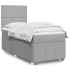 Cama box spring con colchón tela gris claro 100x200