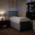 Cama box spring con colchón tela gris claro 100x200