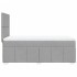 Cama box spring con colchón tela gris claro 100x200