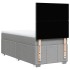 Cama box spring con colchón tela gris claro 100x200