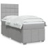 Cama box spring con colchón tela gris claro 100x200