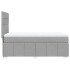 Cama box spring con colchón tela gris claro 100x200