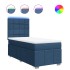 Cama box spring con colchón tela azul 100x200
