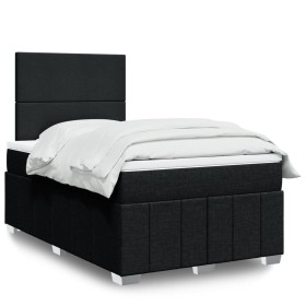 Cama box spring con colchón tela negro 120x190
