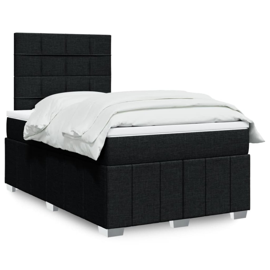Cama box spring con colchón tela negro 120x190