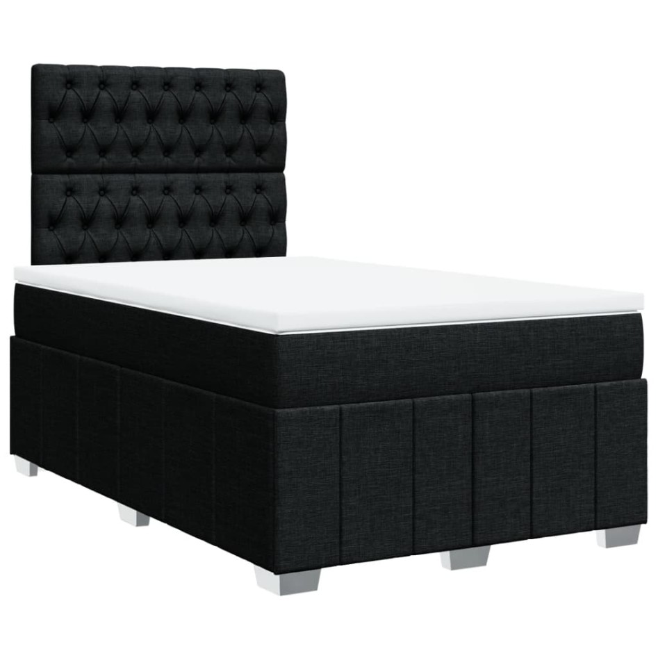 Cama box spring con colchón tela negro 120x190