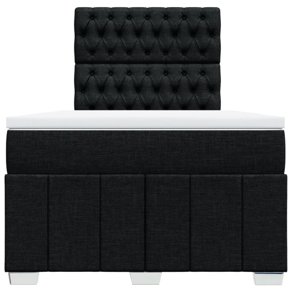 Cama box spring con colchón tela negro 120x190