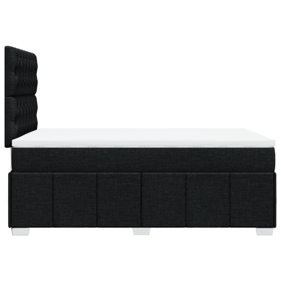 Cama box spring con colchón tela negro 120x190