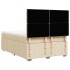 Cama box spring con colchón tela color crema 140x190