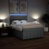 Cama box spring con colchón tela gris claro 140x190