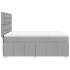 Cama box spring con colchón tela gris claro 140x190