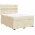 Cama box spring con colchón tela color crema 140x190