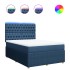 Cama box spring con colchón tela azul 140x190