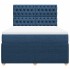 Cama box spring con colchón tela azul 140x190