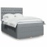 Cama box spring con colchón tela gris claro 140x190