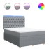 Cama box spring con colchón tela gris claro 140x190