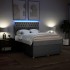 Cama box spring con colchón tela gris claro 140x190
