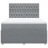 Cama box spring con colchón tela gris claro 140x190