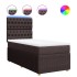 Cama box spring con colchón tela marrón oscuro 100x200
