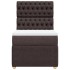 Cama box spring con colchón tela marrón oscuro 100x200