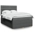 Cama box spring con colchón tela gris oscuro 140x190