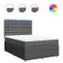 Cama box spring con colchón tela gris oscuro 140x190