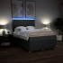 Cama box spring con colchón tela gris oscuro 140x190