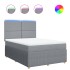 Cama box spring con colchón tela gris claro 140x200