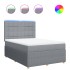 Cama box spring con colchón tela gris claro 140x200
