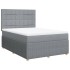Cama box spring con colchón tela gris claro 140x200