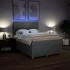 Cama box spring con colchón tela gris claro 140x200