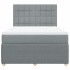 Cama box spring con colchón tela gris claro 140x200