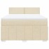 Cama box spring con colchón tela color crema 140x190