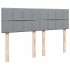 Cama box spring con colchón tela gris claro 140x190