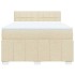 Cama box spring con colchón tela color crema 140x190