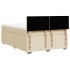 Cama box spring con colchón tela color crema 140x200