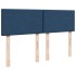 Cama box spring con colchón tela azul 160x200